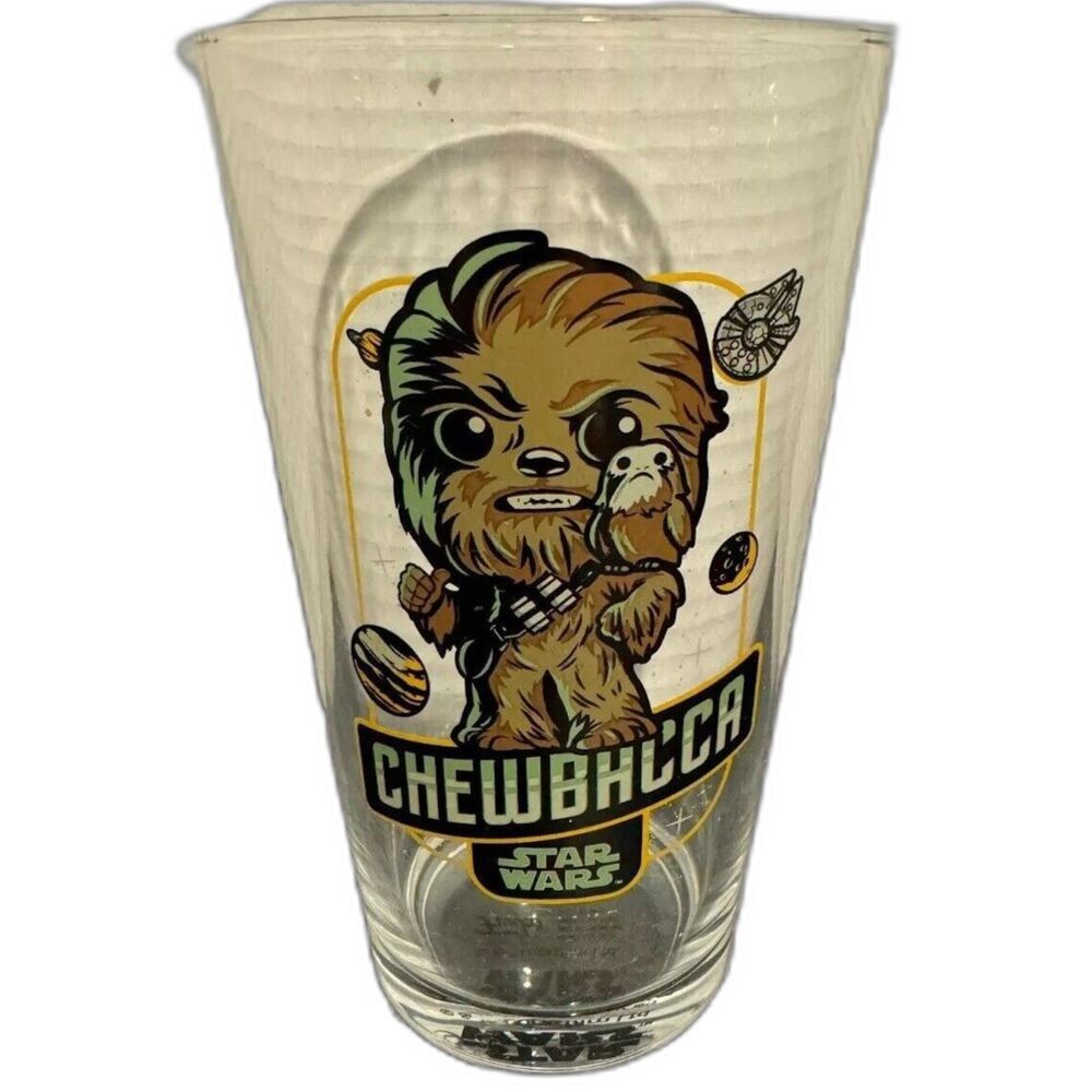 Star Wars Chewbacca Funko Pint Glass 2019 Lucasfilm Porg Millennium Falcon Cup